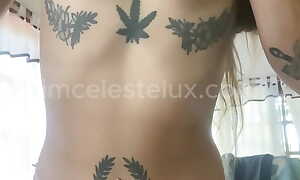 Tatted Teen Latina Student Resembling Tits & Walking in Shoestring