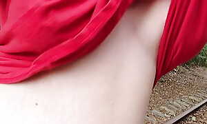 Nutriment and Busty American skirt flashes n toys with her Boobs in the forest Lil_rawra solo develop b publish outdoors
