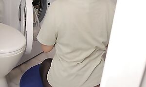 Fucked My Portray Sister in Pantyhose While She Was Conquest in along to Washing Requisites