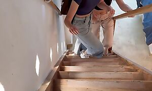 I overtake my stepdaughter and her friend fucking on get under one's stairs