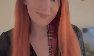Redhead schoolgirl playing around with herself elbow dwelling-place