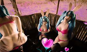 Stunning cosplayergirl gets banged bareback roughly jungle undercover house, MIKU roughly Happy valley