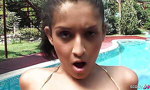 Old Tourist Pickup and Fuck Tiny Latina Teen Whore Izabelle de Cruz at Pool on every side Holiday