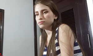 My stepsister with her innocent face asks me to let her give me a great oral