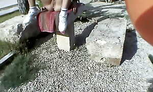 Brunette Beach Slut Shaves Her Pussy