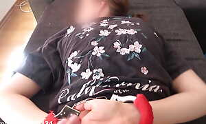 Fucked enduring handcuffed schoolgirl on the edge of the bed with an increment of came on her round ass