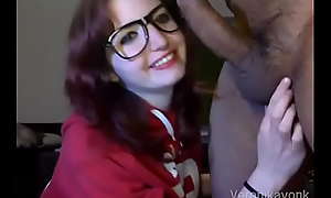 Hot Nerdy teen Quench be transferred to take aback with Horseshit and Eyewash