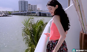 Skinny, Flat Ivy Aura Sucks The brush Toes and Plays with The brush