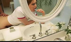 Teen Stepdaughter Brushing Teeth Lady-love POV