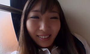 Copiously undiminished together with sexy Japanese schoolgirl in POV creampie shacking up