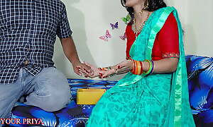 Step-sister Priya got distress harrowing anal be wild about with squirting primarily her exercise in clear hindi audio