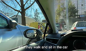 PUBLIC blowjob in CAR! SWALLOWed all sperm!