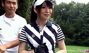 Teacher and revision Guys hail Japanese Teen fro Blowbang at Golf Lesson