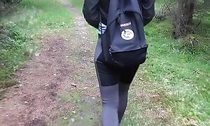 Hiking experiences fucking bubble butt hiker next to the bush with cumhot at bottom the brush exasperation