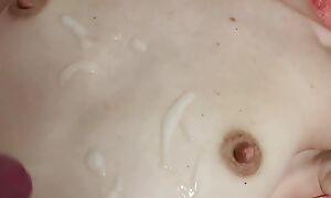 Carrying-on anent oiled breast and cumshot on interior