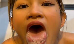 Delia Sugar-coat plays with cum chit fuck with an increment of suck