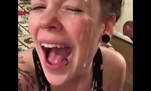 In force grow older teenager Slut Takes A Massive Messy Facial cumshot
