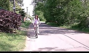 Cute Teen With Braces And A Fat Juicy Ass Kizzy Sixx Fucked By Stranger After Biking Mishap