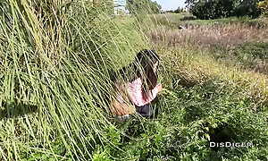 Caught a pissing girl and took her to be passed on mountains to have sex