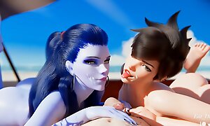 Overwatch - Widowmaker & Tracer Swell up & Fuck Bushwa on Lido Day (Animation with Sound)