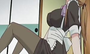 Anime maid masturbates and gets bedraggled