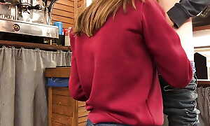 Young Girl Barista Made A Juicy Blowjob Readily obtainable Work In A Cafe