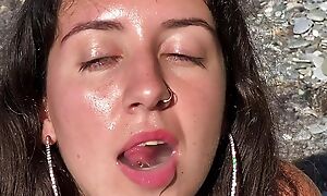Slut's pussy fucked with the addition of cummed in all directions from on the beach - 1.157
