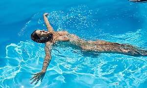 Big jugs Latina cosset Yorgelis pleasure swimming