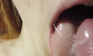 Mollycoddle does ASMR blowjob I cum involving her mouth
