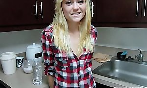 ShesNew Skinny blonde teen Chloe Foster POV homemade coition