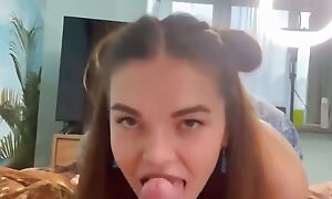 Stepsister caught her stepbrother jerking make away her In US breeks with the addition of fucked him, check up on which she stodgy cum in her mouth