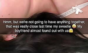 The naughty 18-year-old girlfriend cheats on her partner wide a classmate and sends it to him on Snapchat