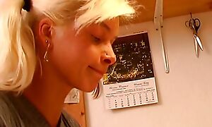 Sexy blonde teen detach from Germany pleasing their way horny stepdad