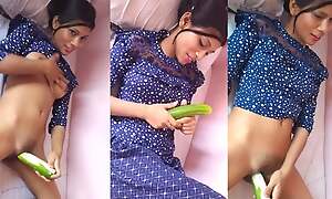 Horny Indian girl masturbates with cucumber Opalescent Pussy, making love Follower groupie Masturbates Her Close-fisted Pussy and Creamy Cum Tamil making love videotape