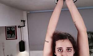 Teen Filial Whore Cieling Tied, Humiliated, Flogged plus Wipped Until Tears!